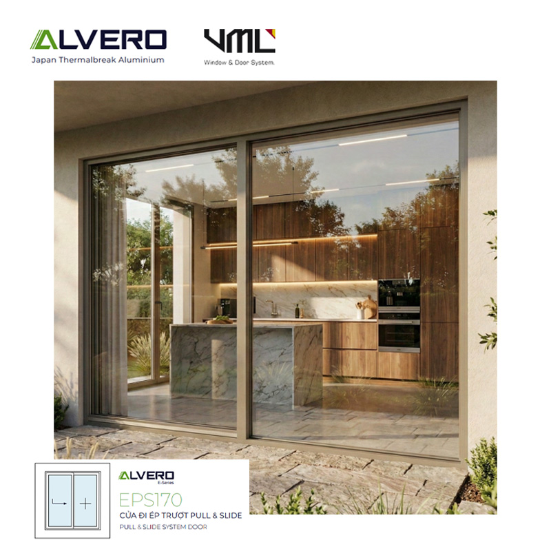 Nhôm alvero EPS170 cửa đi ép trượt pull & slide