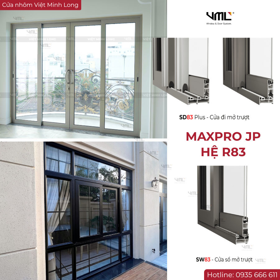 Cửa nhôm Maxpro JP - Cửa nhôm Việt Minh Long